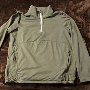 Puma Green Quarter-Zip Pullover